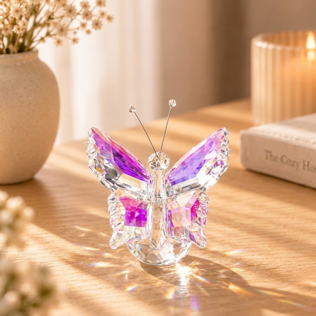 Miniature Iridescent Glass Butterfly